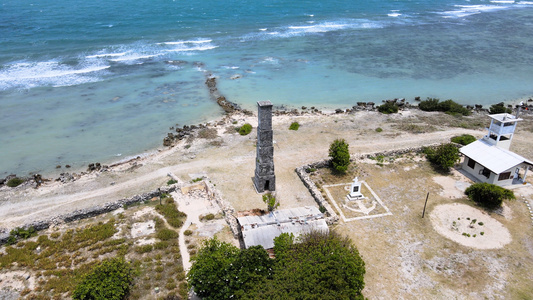 斯里兰卡海岛荷兰堡垒地标及皇后塔航拍4K视频