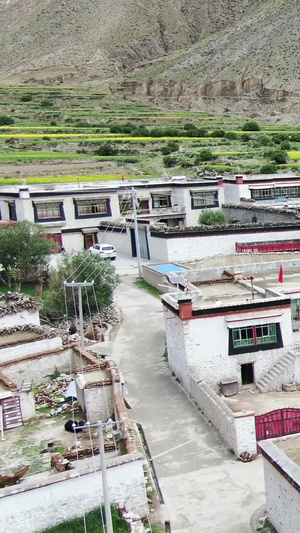 西藏藏式村庄航拍视频高海拔113秒视频