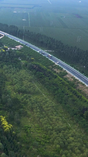 航拍京港澳高速石家庄段高速路103秒视频