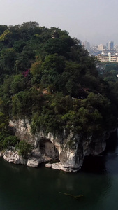 航拍广西桂林象鼻子旅游景点视频