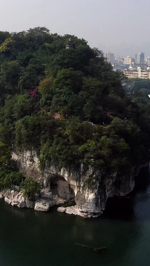 航拍广西桂林象鼻子旅游景点19秒视频