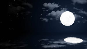 浪漫唯美月亮海上背景视频10秒视频