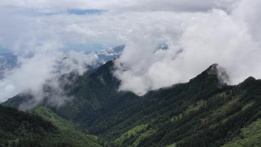 西岭雪山山顶弥漫云雾视频