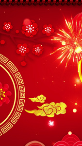 喜庆红色福字新年循环背景传统文化视频