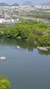 高清航拍桂林旅游胜地两江四湖日月双塔旅游业视频