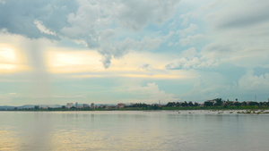 湄公河对岸老挝首都万象延时4K15秒视频