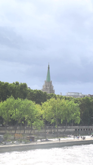 巴黎塞纳河与埃菲尔铁塔城市风光延时视频城市延时8秒视频
