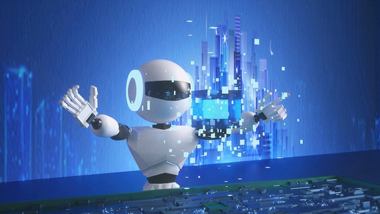 3d科技智能机器人交互动画 视频