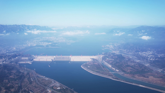 4K三峡大坝全景云海航拍视频视频