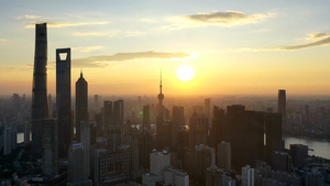 上海城市日落航拍延时8秒视频