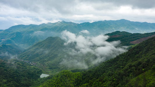 义乌北山云海风光航拍延时视频