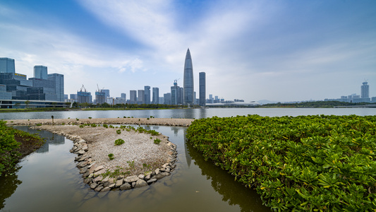 深圳后海地标中国华润大厦延时视频