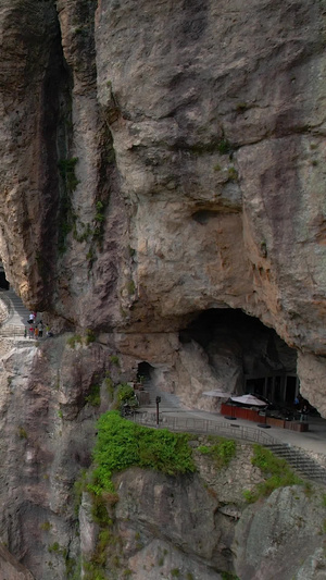 航拍5A景区雁荡山方洞景观区山脉自然风光视频旅游目的地42秒视频