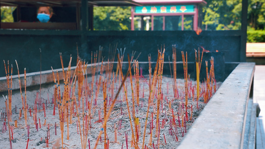 寺院古建筑宗教佛教祈福朝圣祭拜上香视频