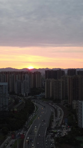 航拍重庆山城城市清晨日出素材城市日出视频