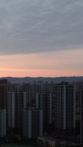 航拍重庆山城城市清晨日出素材山城日出视频
