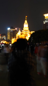 上海外滩观光人流延时国际性大都市视频