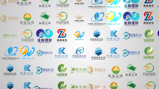 LOGO汇聚片头ae模板视频