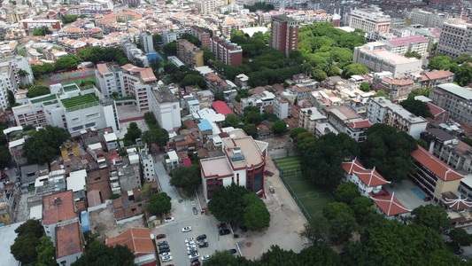 泉州钟楼古街航拍风景视频