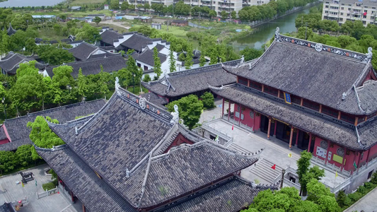 中国古寺庙古建筑航拍视频视频