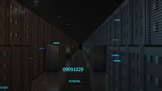 4K三维数据服务器隧道穿梭背景素材视频