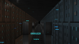 4K三维数据服务器隧道穿梭背景素材60秒视频