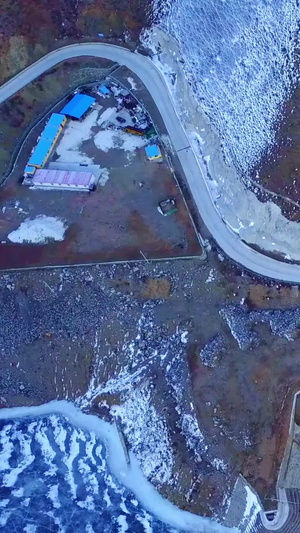 内蒙湖泊蓝冰航拍内蒙古33秒视频