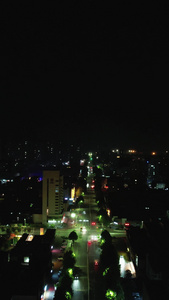 山东日照港口码头夜景灯光航拍视频