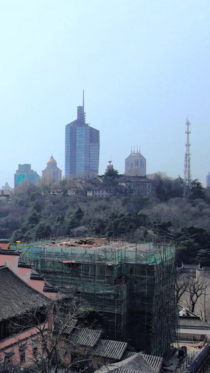 航拍南京地标景区鸡鸣寺景区146秒视频