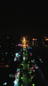 山东日照港口码头夜景灯光航拍视频