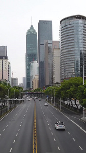武汉金融街商务区高楼交通道路视频