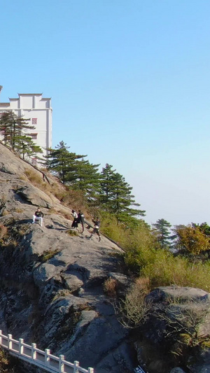 航拍5A级景点九华山风景区天台寺视频旅游景点45秒视频