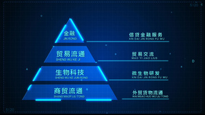 科技蓝色金字塔架构数据信息展示ED55秒视频