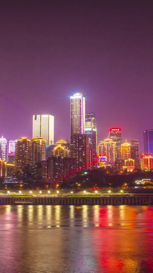 延时重庆渝中CBD城市夜景实拍视频万家灯火10秒视频