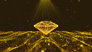 金色钻石粒子素材 4k20秒视频