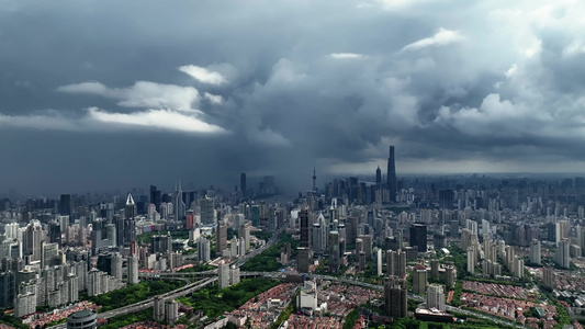 可商用合集-上海台风桑达入境风暴雨幡航拍视频