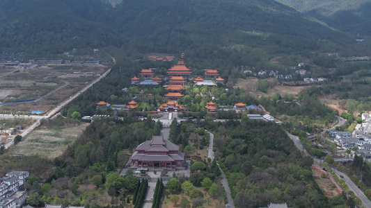 航拍云南大理崇圣寺三塔文化旅游区 视频