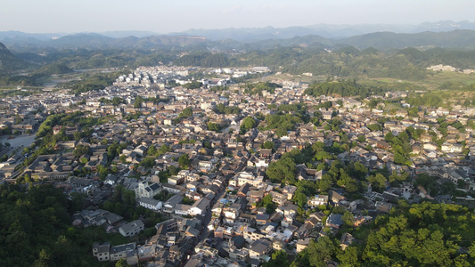 贵州青岩古镇5A景区全景航拍视频