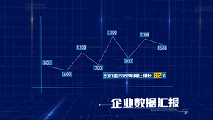 简洁大气粒子科技企业发展数据图表宣传展示26秒视频