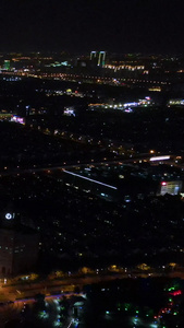 苏州城市中心夜景俯瞰航拍视频
