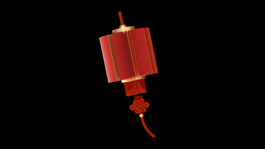 红色吉利灯笼3D元素视频