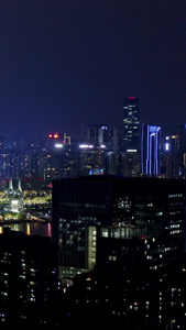 广州珠江夜景航拍航拍中国视频
