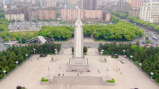 4K航拍八一南昌起义纪念塔[北控]视频