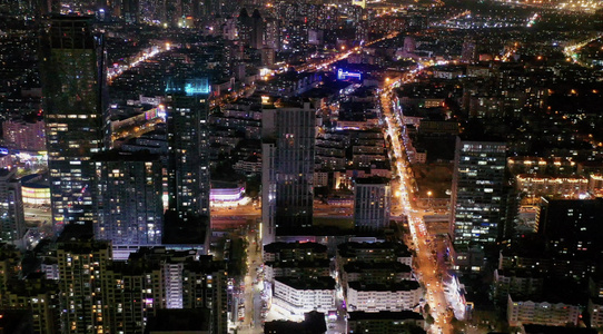 青岛城市风光夜景航拍4K视频[旖旎风光]视频