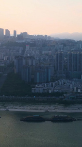 长江三峡巫山巫峡日落航拍延时视频