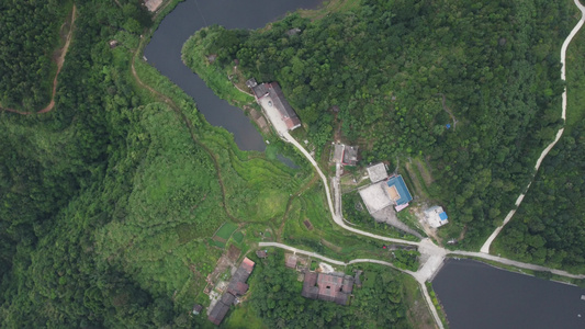 小山村 村庄航拍美景视频