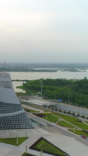 宁夏国际会堂中心航拍西部发展45秒视频