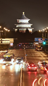 北京天坛大街交通车轨祈年殿视频