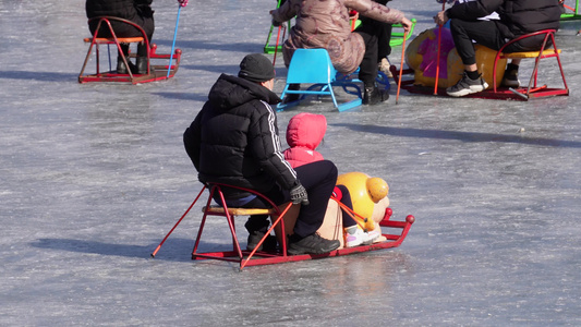 000北京冰雪节冬奥会滑冰场紫竹院公园视频