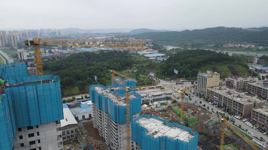 河北石家庄城市风光电视塔地标建筑航拍 视频